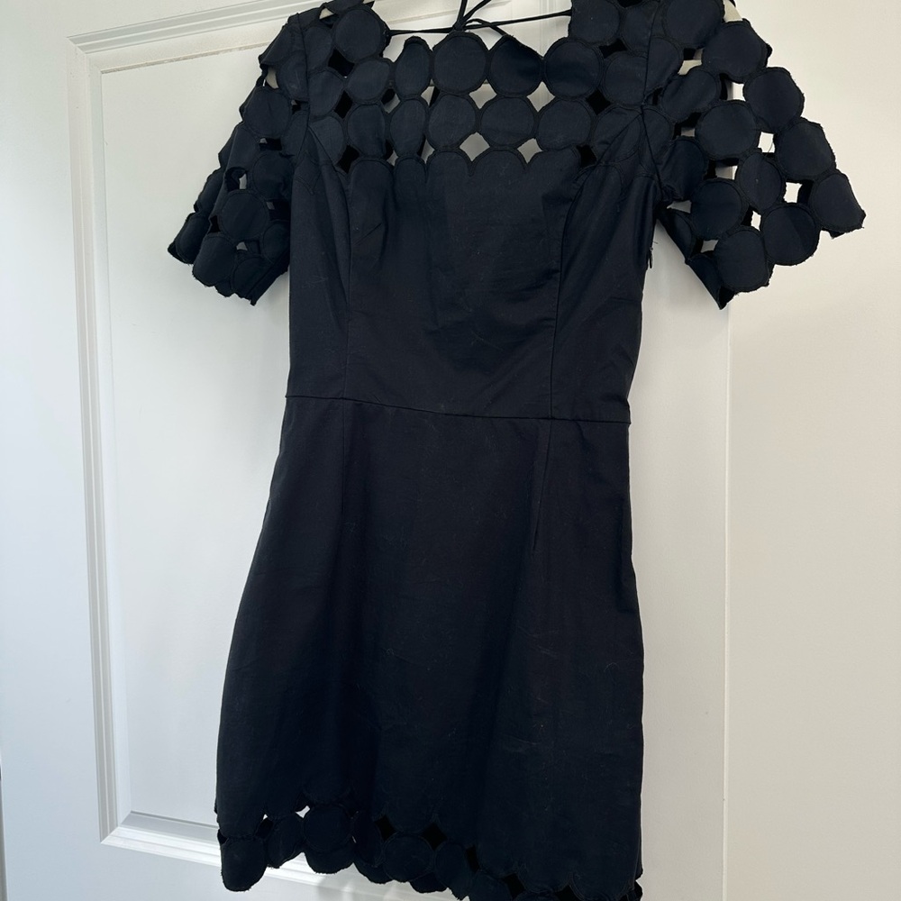 Anthropologie Black Cutout Mini Dress
